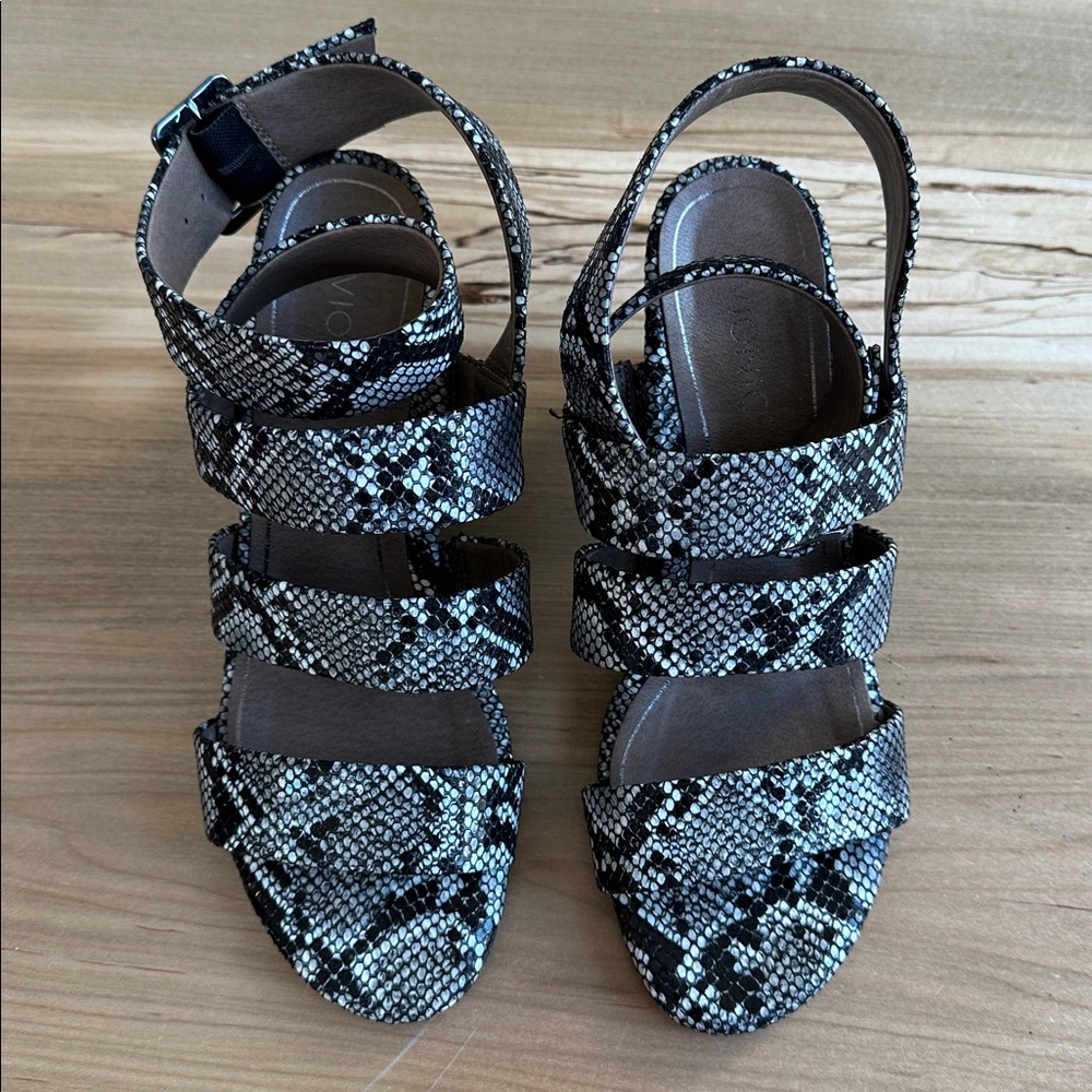 Vionic Blaire Snakeskin Heeled Sandals